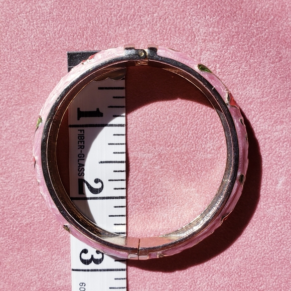 Pink Cloisonné Cloisonne Hinged Floral Bangle Bracelet Accessories Jewelry - Picture 7 of 7